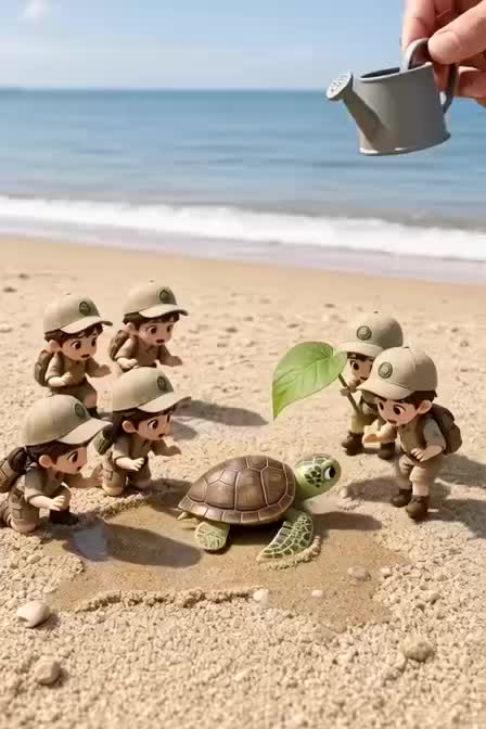 送小海龟回海：成长需要有人送一程